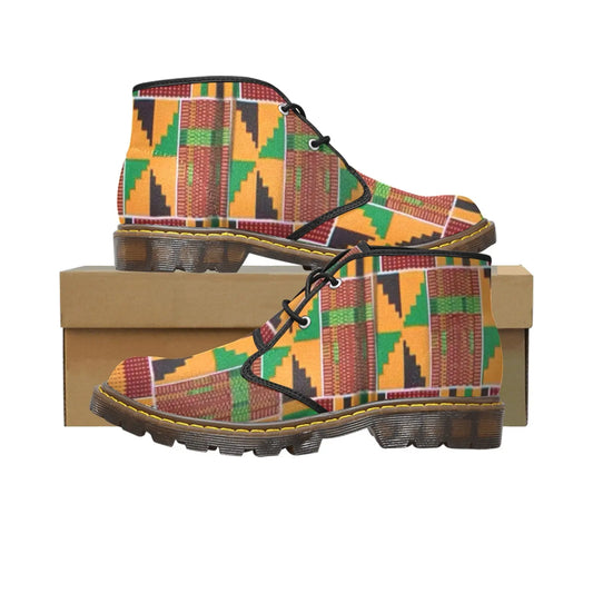 FZ WEAR BOOT - AFRICAN PRINT 1 Men's Canvas Chukka Boots (Model 2402-1) interestprint