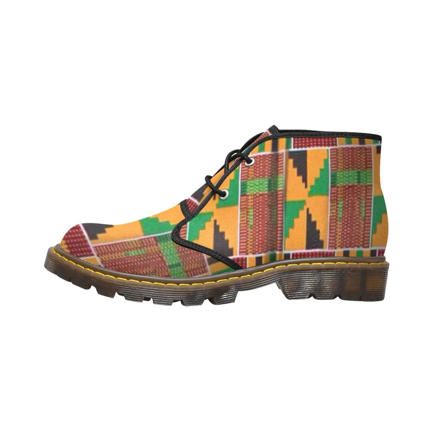 FZ WEAR BOOT - AFRICAN PRINT 1 Men's Canvas Chukka Boots (Model 2402-1) interestprint