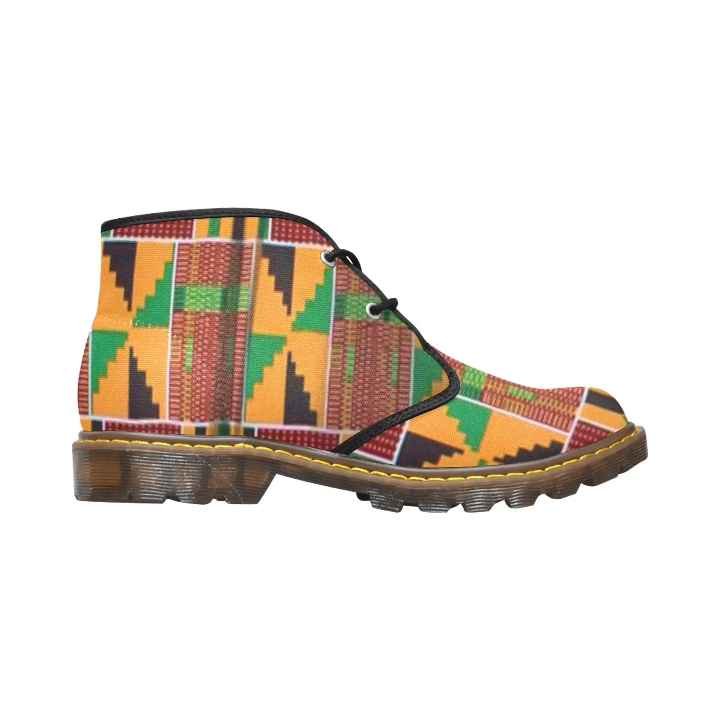 FZ WEAR BOOT - AFRICAN PRINT 1 Men's Canvas Chukka Boots (Model 2402-1) interestprint