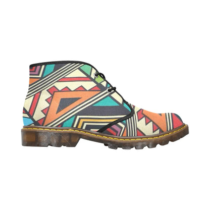 FZ WEAR BOOT - AFRICAN PRINT 2 Men's Canvas Chukka Boots (Model 2402-1) interestprint