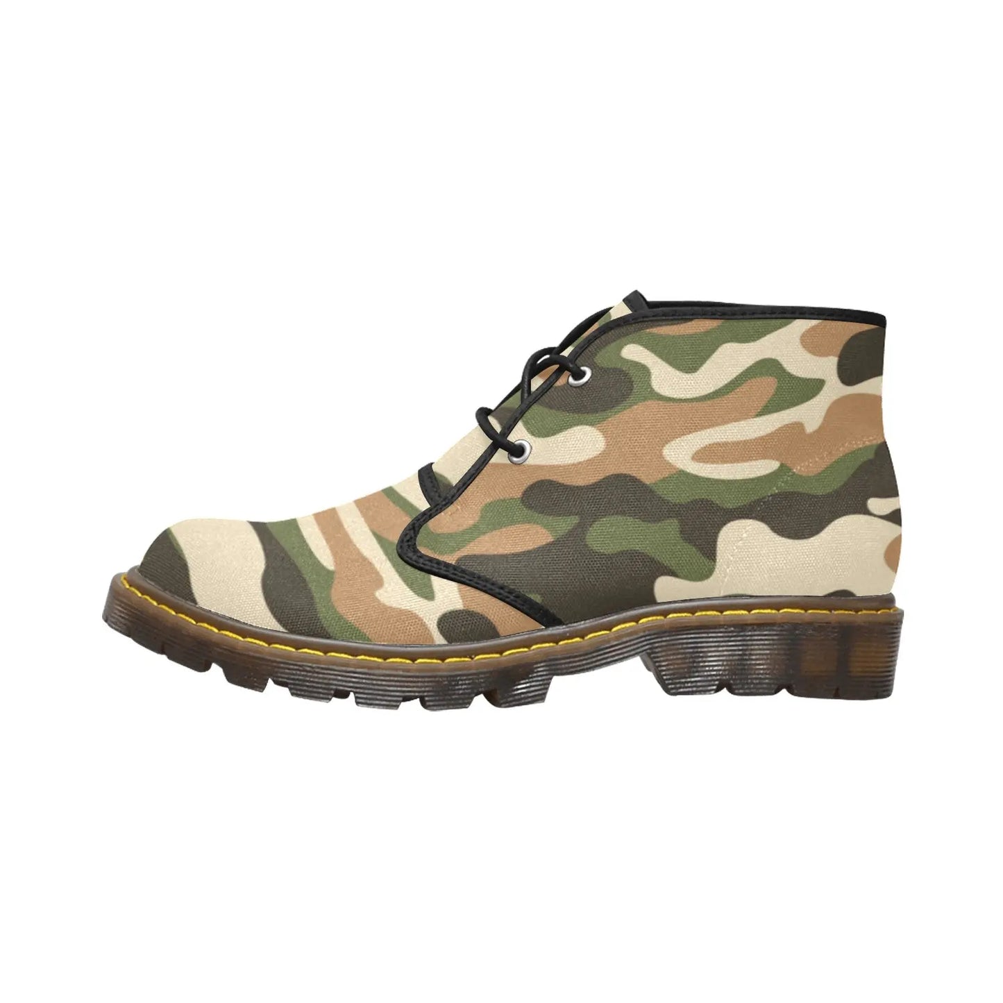 FZ WEAR BOOT - ARMY PRINT 2 Men's Canvas Chukka Boots (Model 2402-1) interestprint