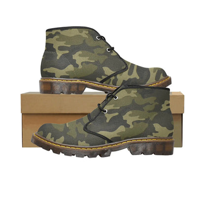 FZ WEAR BOOT - ARMY PRINT Men's Canvas Chukka Boots (Model 2402-1) interestprint