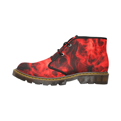 FZ WEAR BOOT - FIRE PRINT Men's Canvas Chukka Boots (Model 2402-1) interestprint