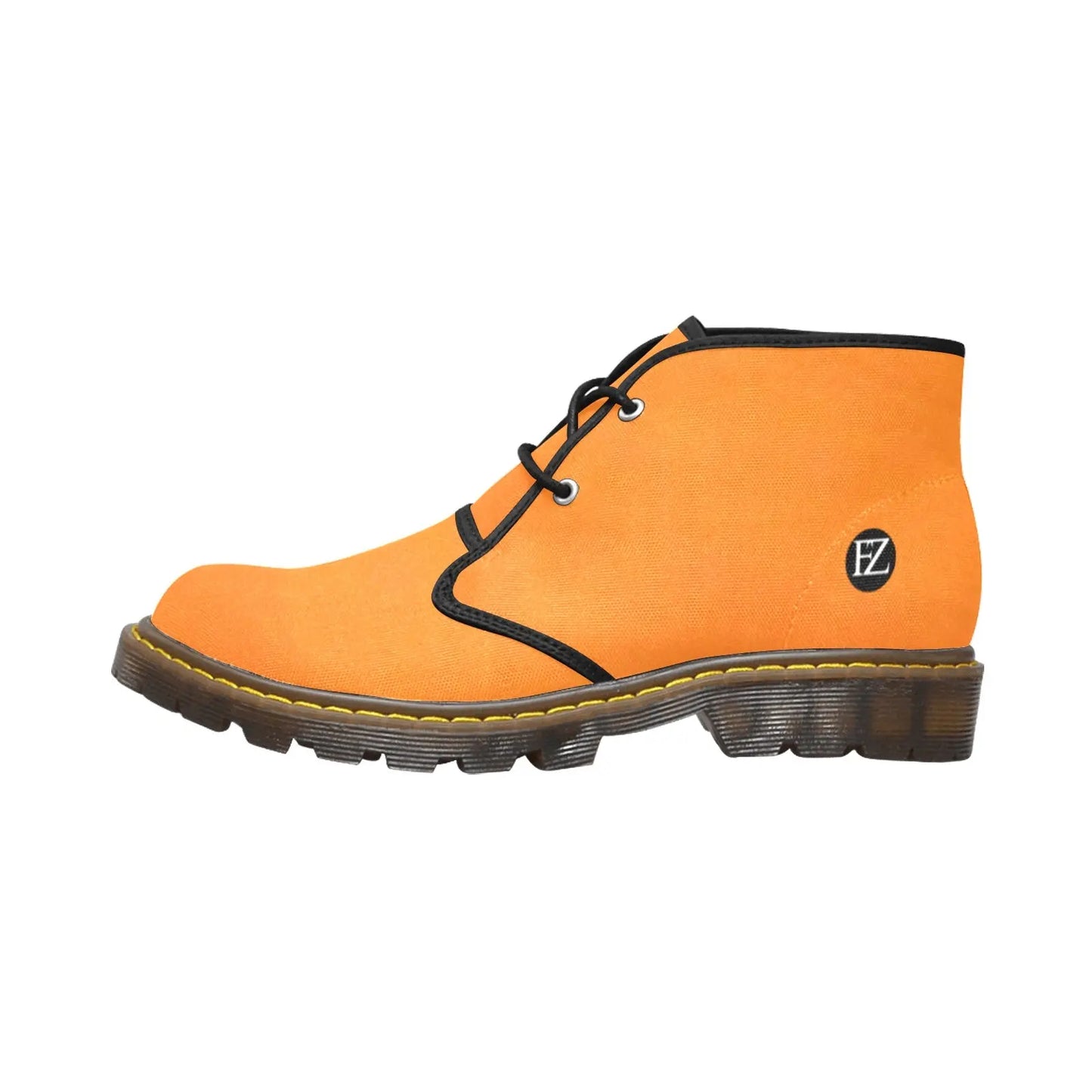 FZ WEAR BOOT - ORANGE Men's Canvas Chukka Boots (Model 2402-1) interestprint