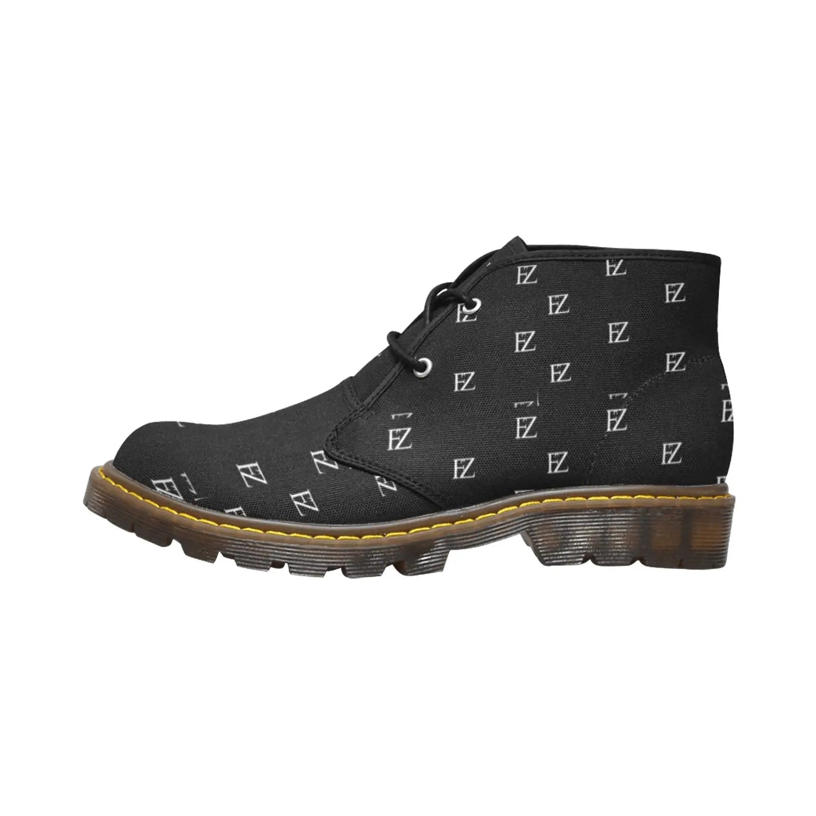 FZ WEAR BOOT - ORIGINAL BLACK Men's Canvas Chukka Boots (Model 2402-1) interestprint