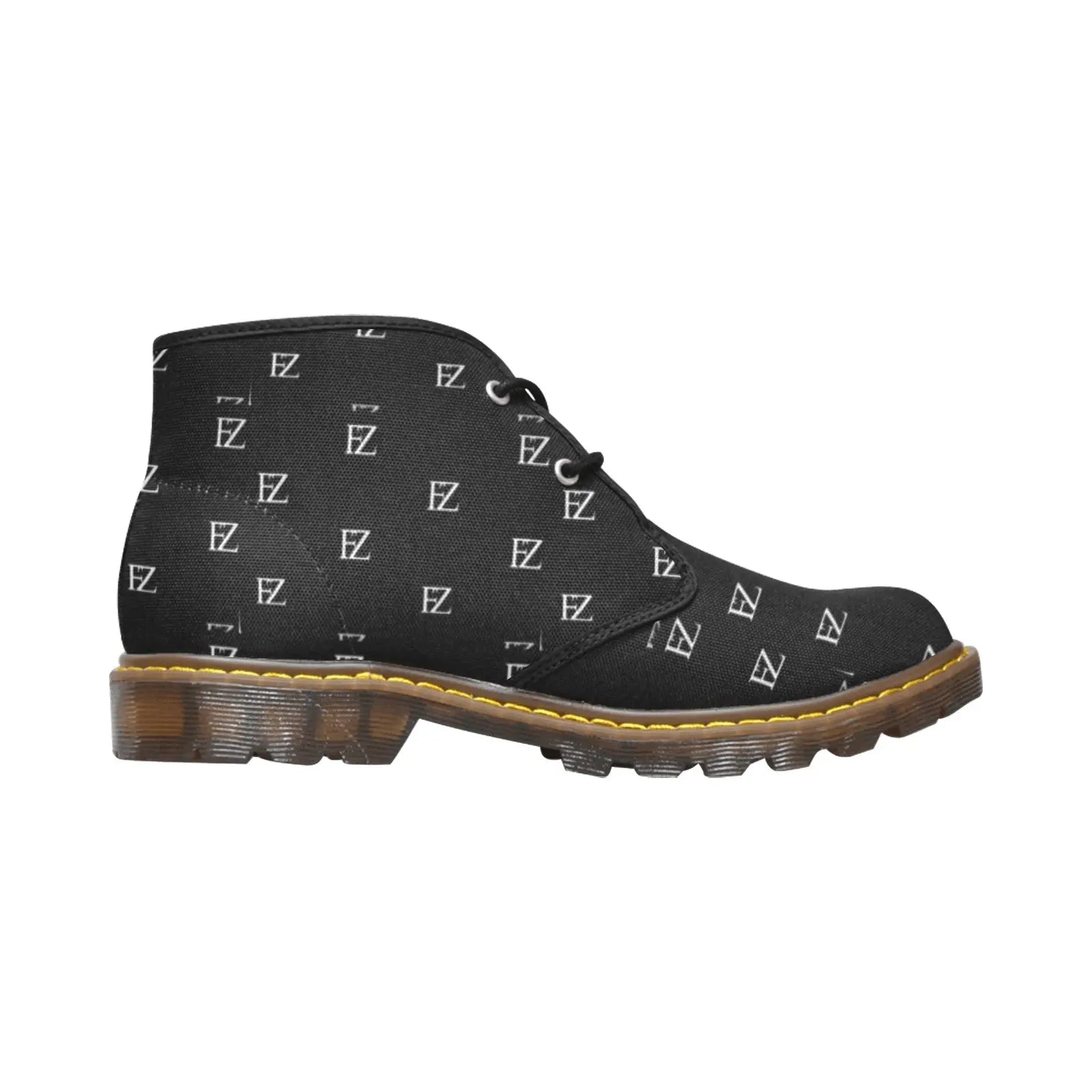 FZ WEAR BOOT - ORIGINAL BLACK Men's Canvas Chukka Boots (Model 2402-1) interestprint