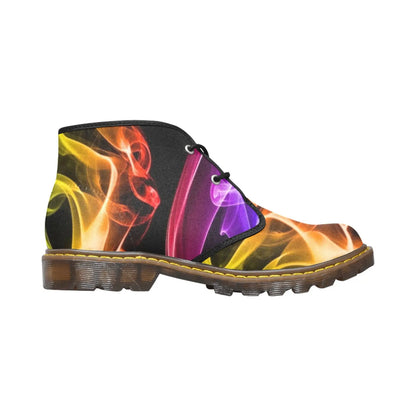 FZ WEAR BOOT - RAINBOW PRINT Men's Canvas Chukka Boots (Model 2402-1) interestprint