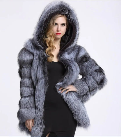 Faux Fur Faux Fur Coat Womens Clothing Mid-Length Stitching Spot Sanci