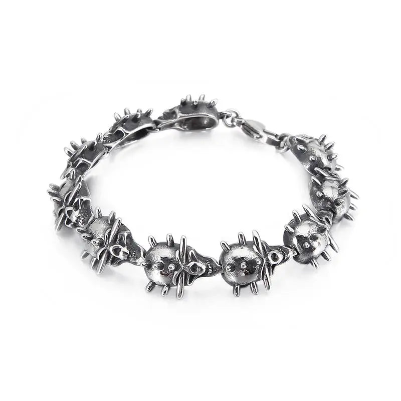 FZ Gothic Skull Link Chain Stainless Steel Bracelet