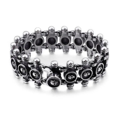 FZ Gothic Skull Link Chain Stainless Steel Bracelet