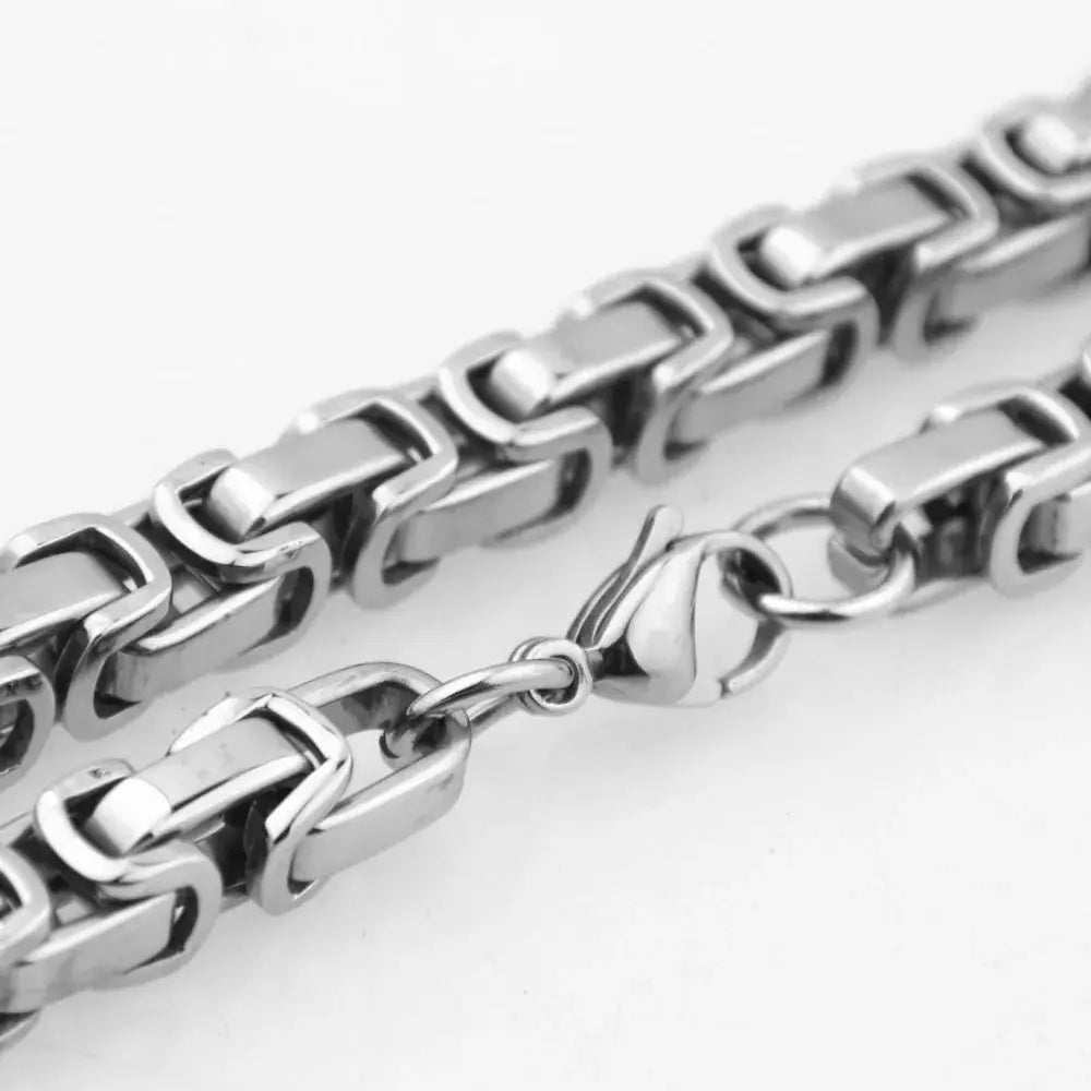 Charming 5mm Byzantine Box Chain 316L Stainless Steel Mens Boys Silver /Gold Color Link Necklace Bracelet Jewelry FZwear