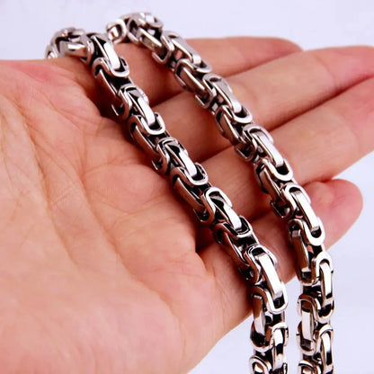 Charming 5mm Byzantine Box Chain 316L Stainless Steel Mens Boys Silver /Gold Color Link Necklace Bracelet Jewelry FZwear