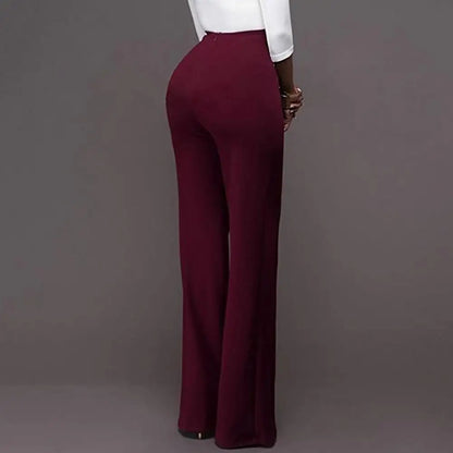 Solid Color Flare Pants Women High Waist Wide Leg Pants Office Ladies Trousers Slim Long Pants pantalones de mujer брюки женски FZwear