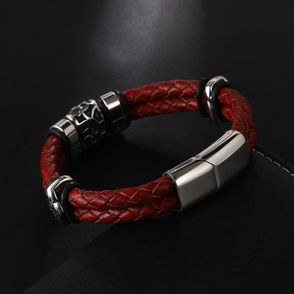 FZ Stainless Steel Double-Layer Leather Bracelet - FZwear