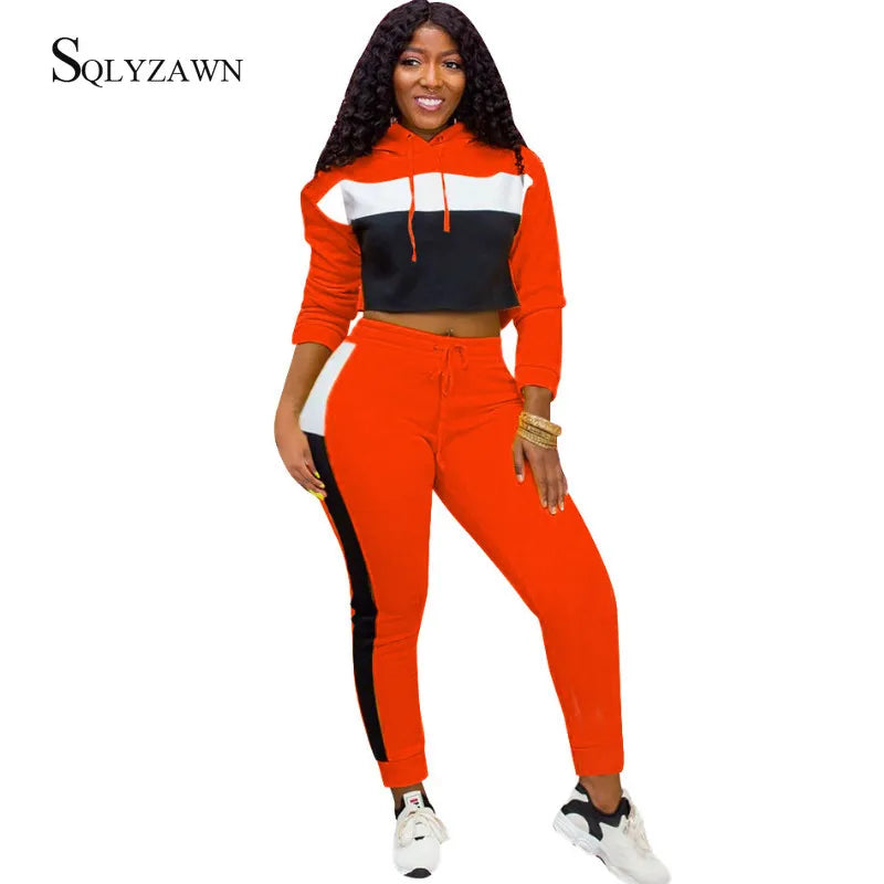 FZ Women's Patchwork Color Block 2 Piece Pant Suit - FZwear