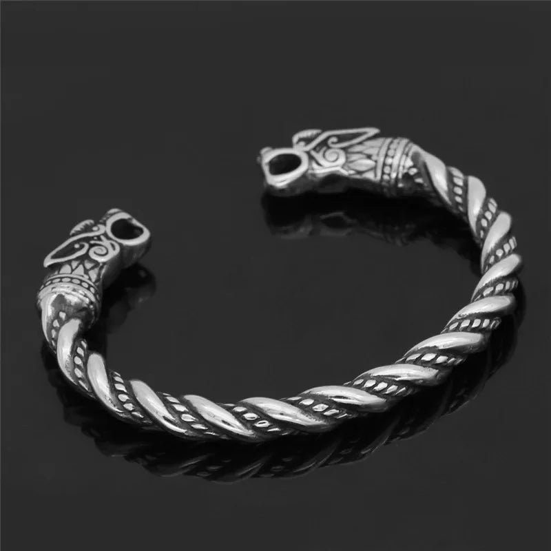 FZ Vintage Cuff Stainless Steel Nordic Viking Dragon Bracelet - FZwear