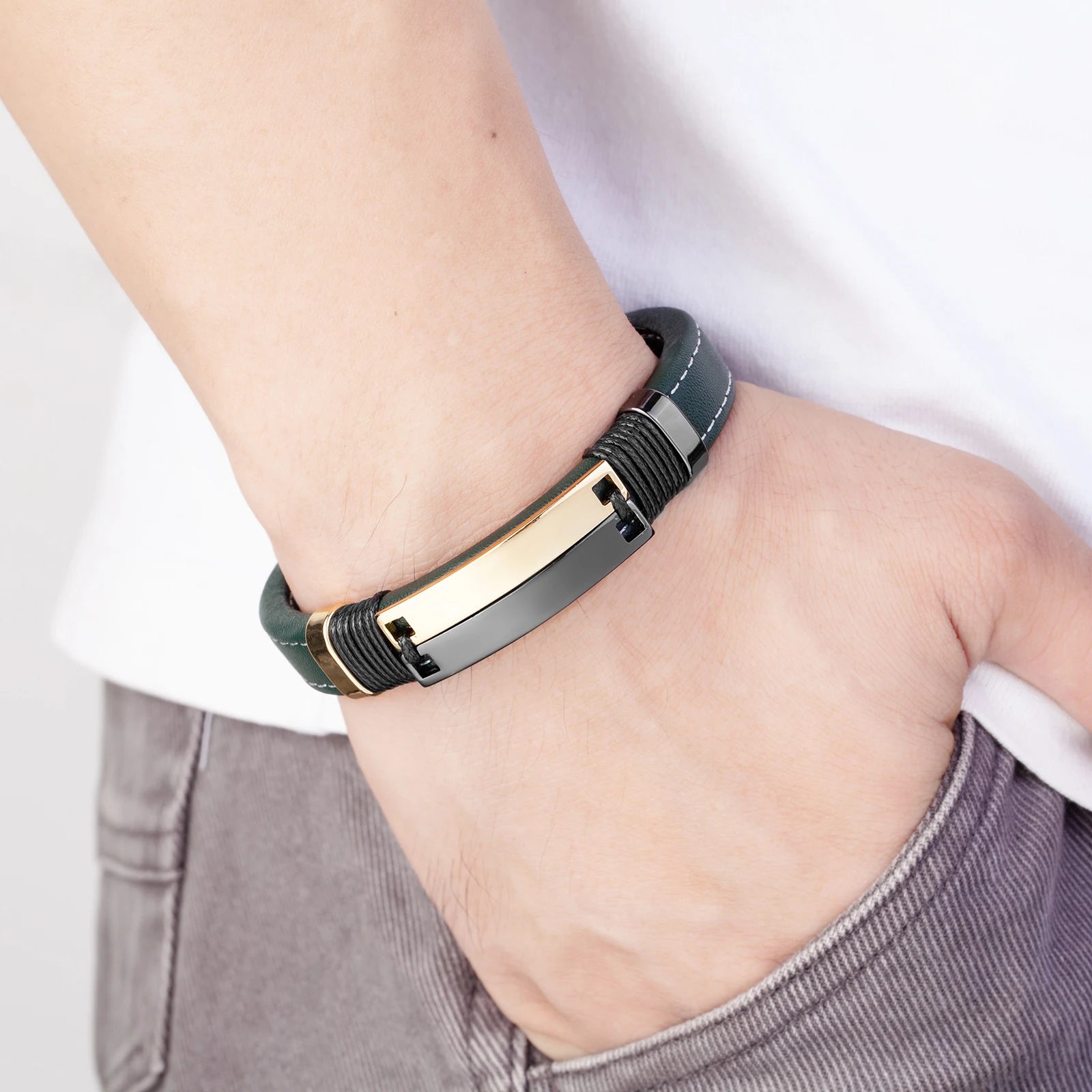 FZ Punk Style Double Row Smooth Multicolor Stainless Steel Bracelet - FZwear