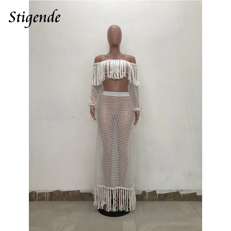 FZ Women's Hollow Out Off Shoulder 2 Piece Swimsuit Cover Up DSers