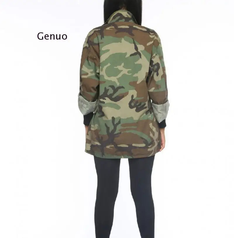 FZ Women's Camouflage Sexy Army Green Military Outwear Jacket - FZwear