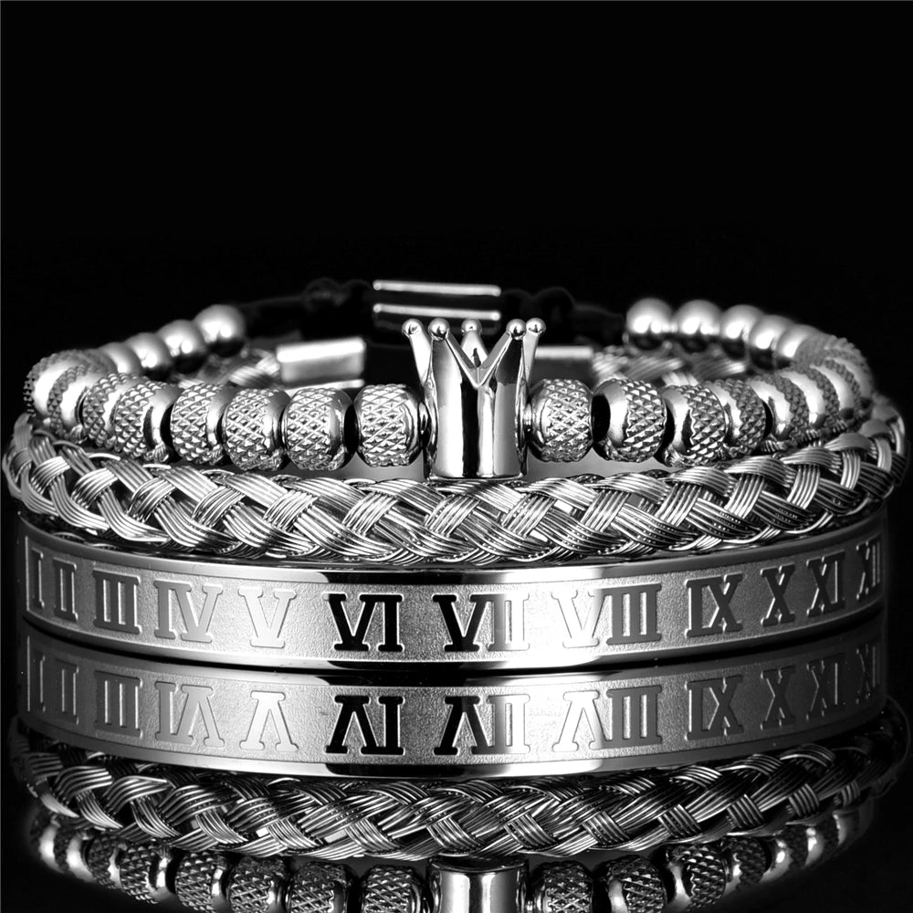FZ Roman Royal Crown Stainless Steel Geometry Bracelet - FZwear