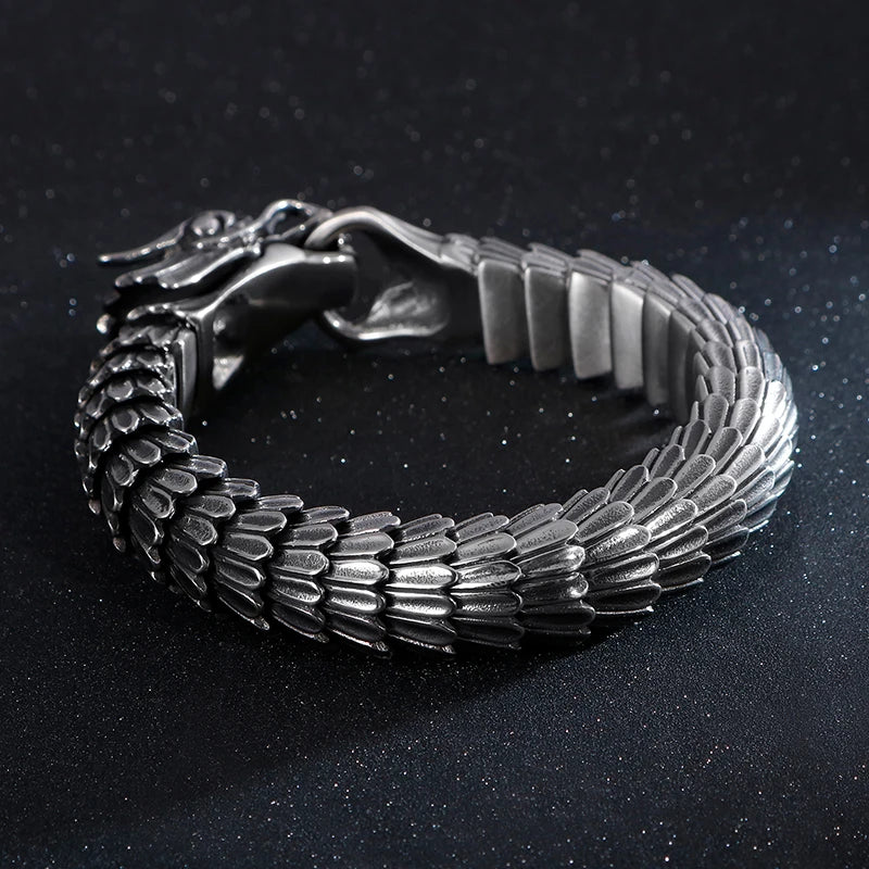 FZ Dragon Link Chain Viking Stainless Steel Punk Vintage Bracelet - FZwear