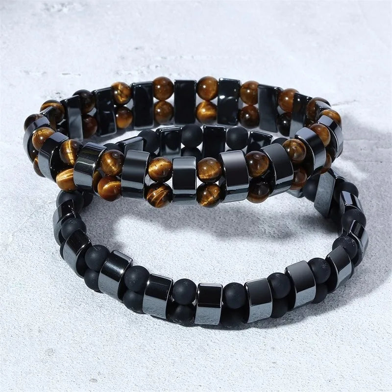 FZ Stretch Hematite Tiger Eye Beads Bracelets - FZwear
