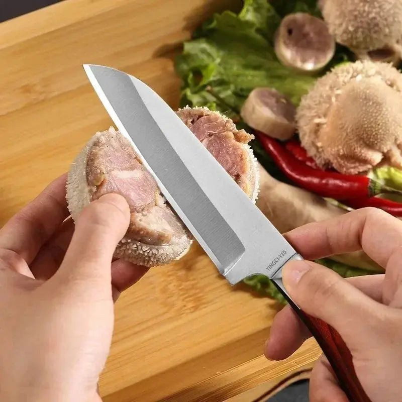 Household Meat Cleaver Kitchen Slicing Knife Red Handle Butcher's Boning Knife Stainless Steel Sharp Fruit Peeling Knife BBQ FZwear