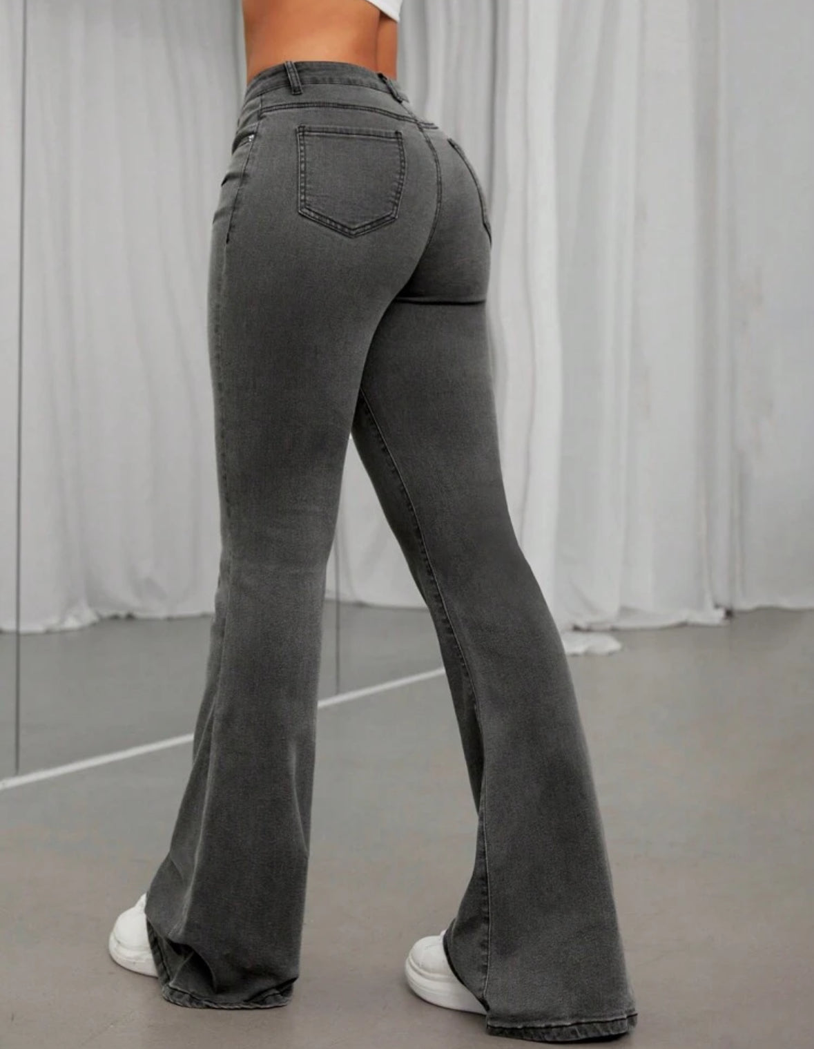 FZ Women's Fashionable High Waist Flared Denim Pants