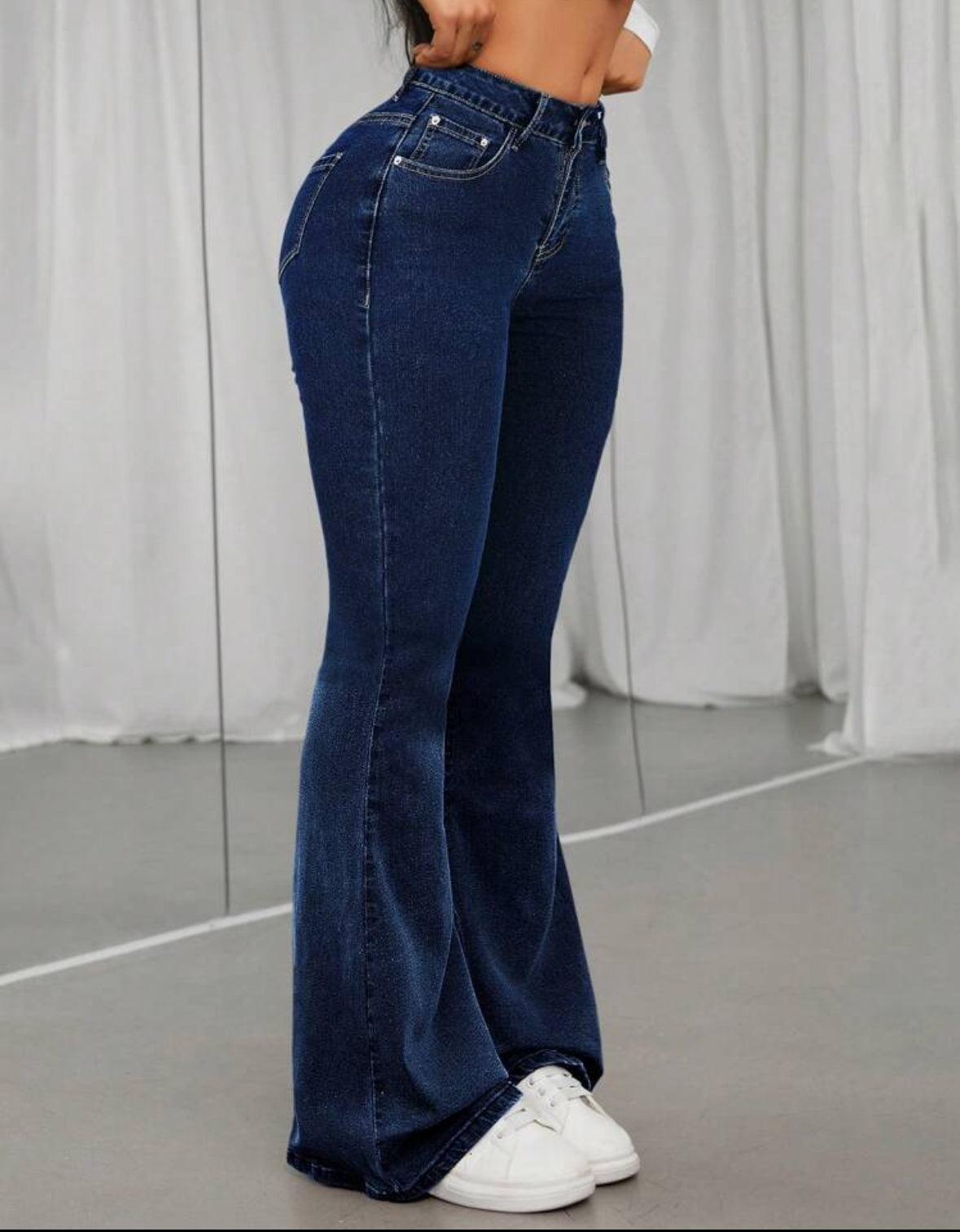 FZ Women's Fashionable High Waist Flared Denim Pants