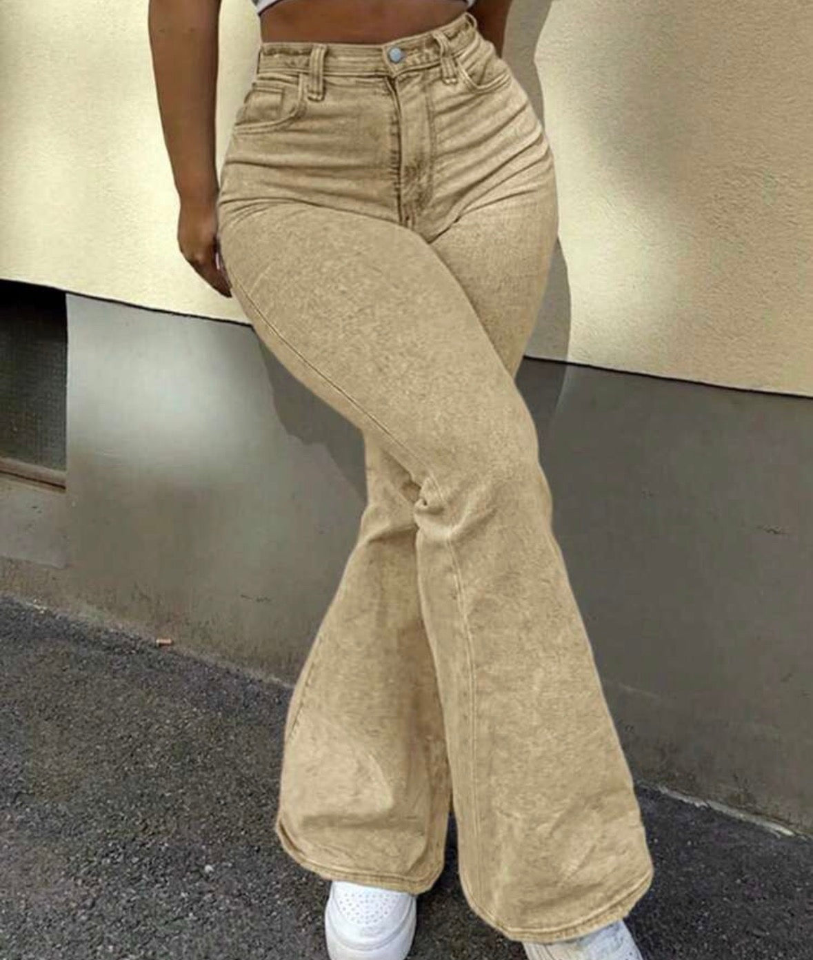 FZ Women's Plus Size Flare Outdoor Curvy Loose Denim Pants