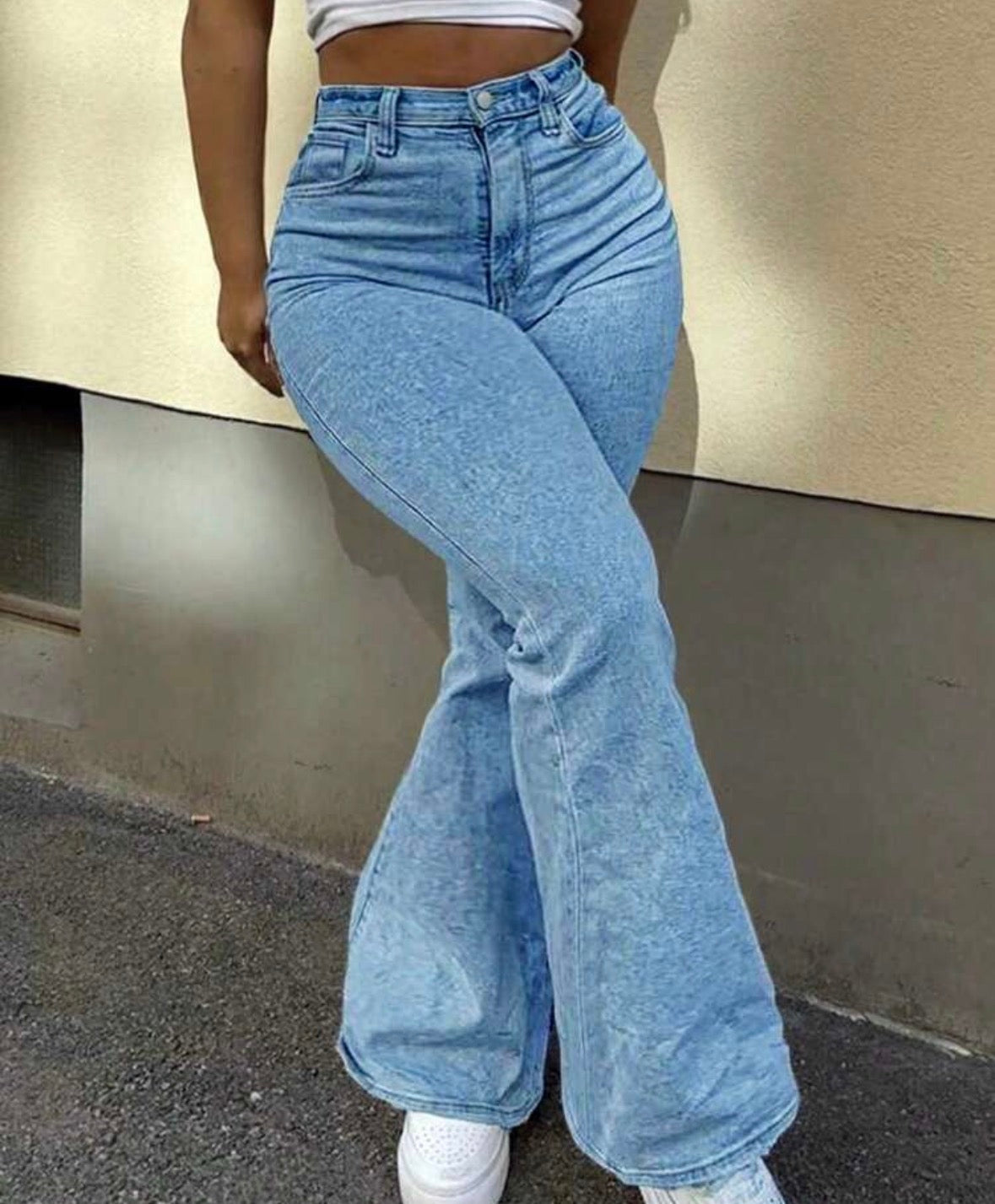 FZ Women's Plus Size Flare Outdoor Curvy Loose Denim Pants