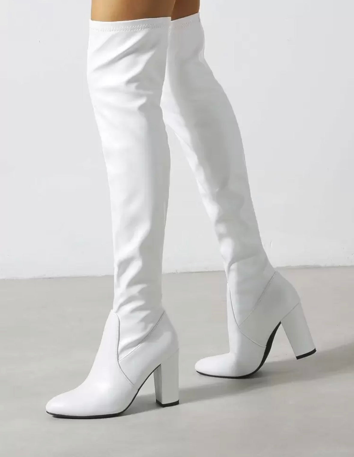 FZ Women's Thick High Heels Elastic Over-The-Knee Boots