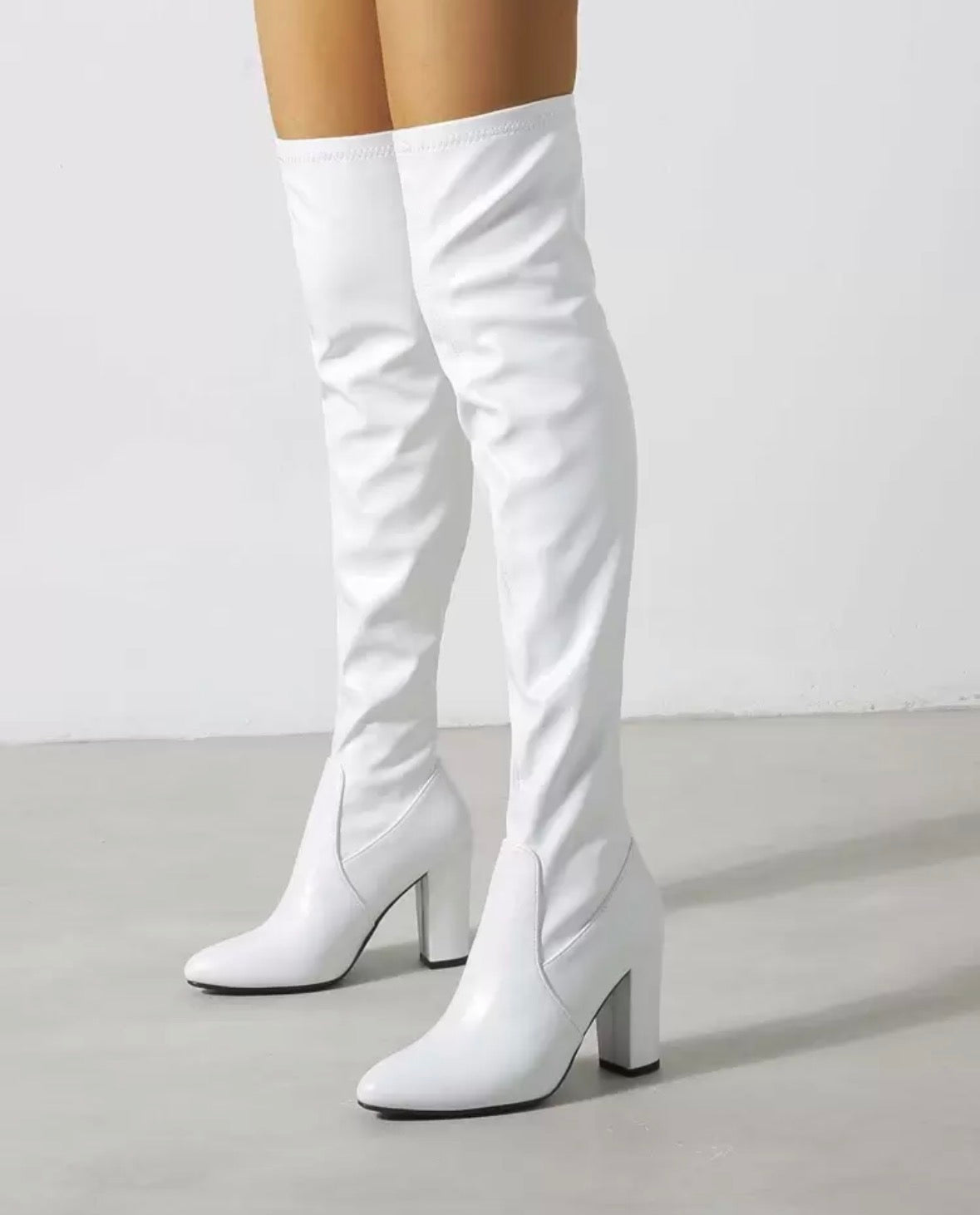FZ Women's Thick High Heels Elastic Over-The-Knee Boots