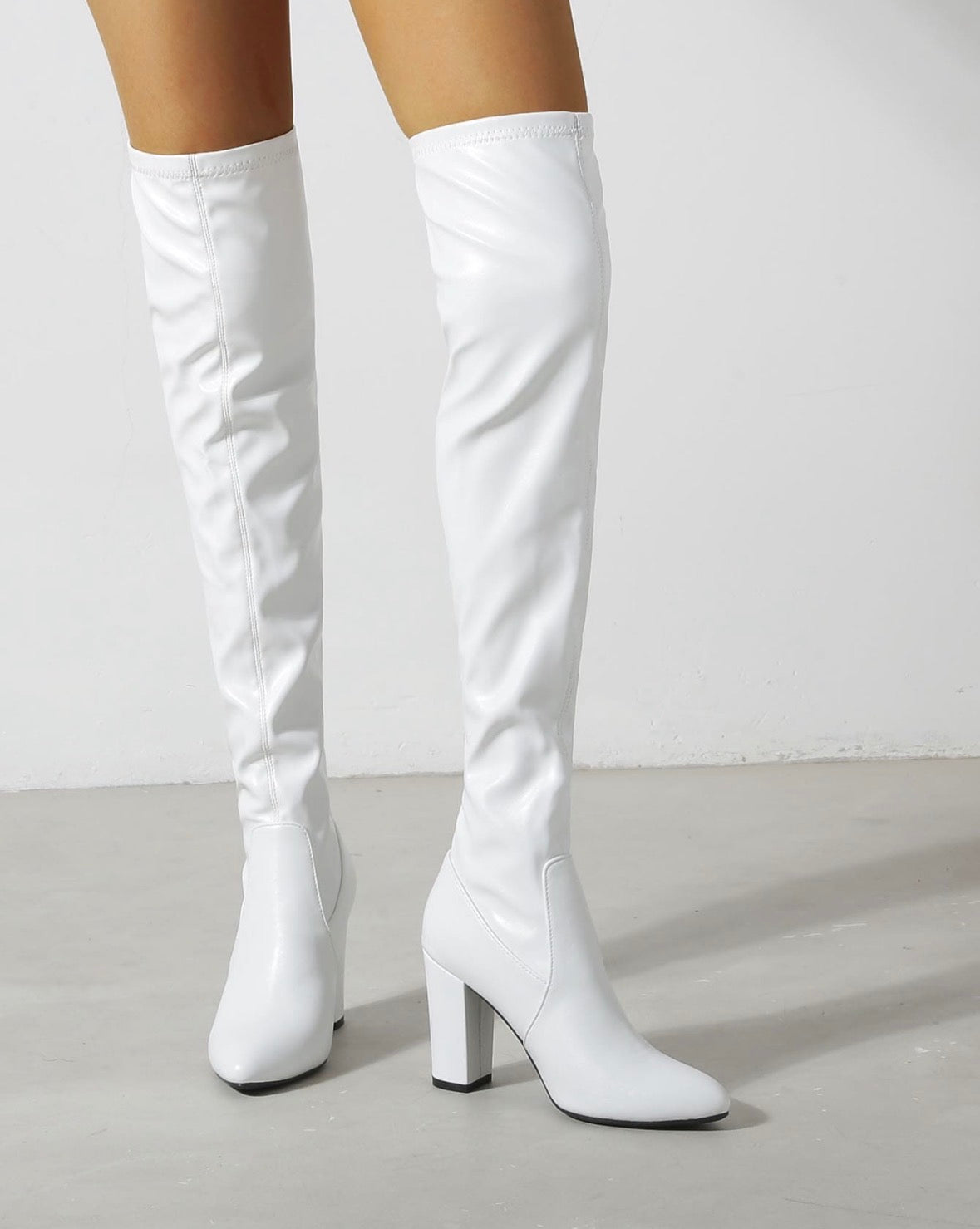 FZ Women's Thick High Heels Elastic Over-The-Knee Boots