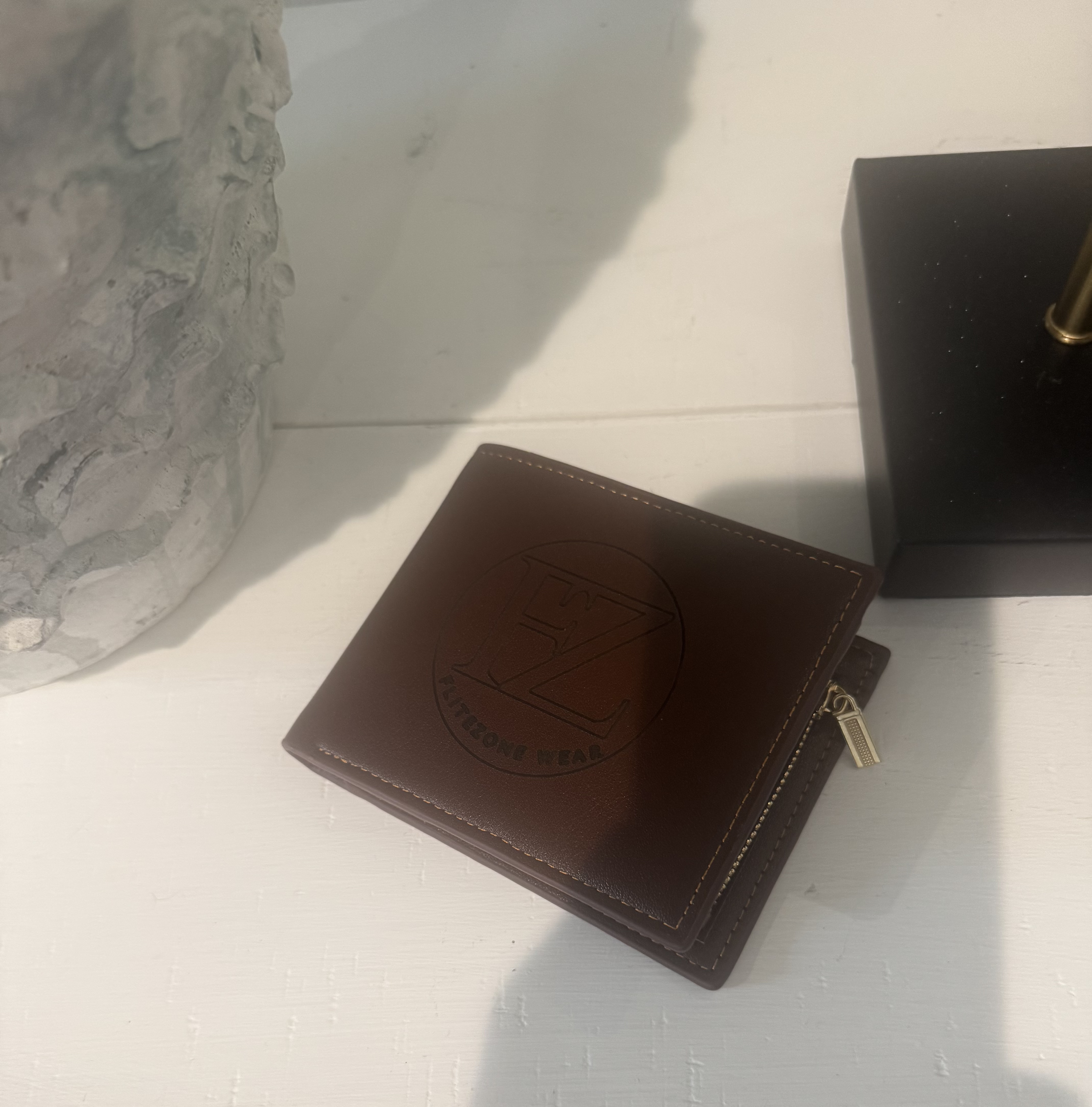 FZ Men's Custom Engraved PU Zippered Wallet
