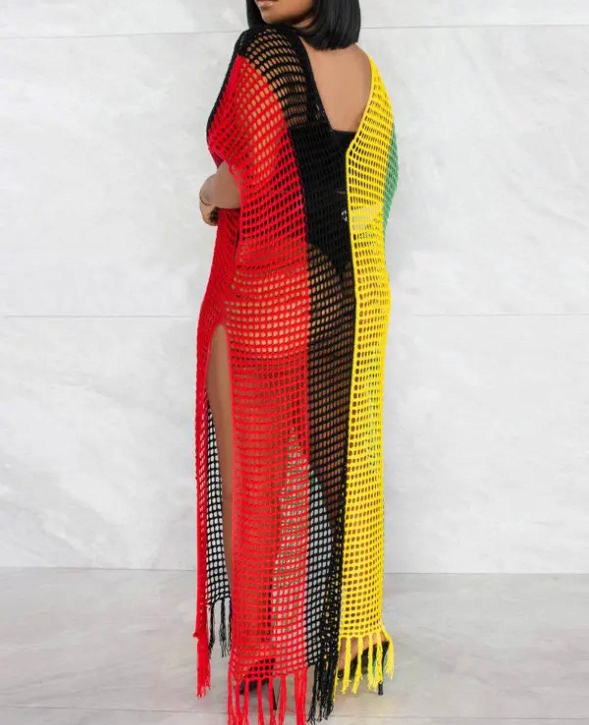 FZ Women's Yaad Striped Crochet Swimwear Cover Up