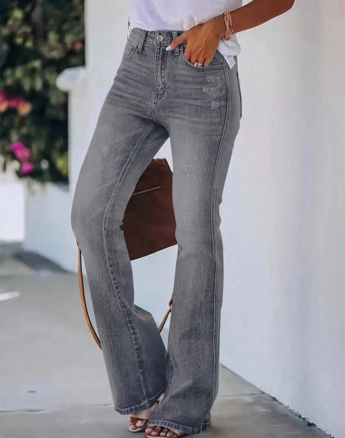 FZ WOmen's Faded Slim Fit Versatile Bootcut Denim Pants