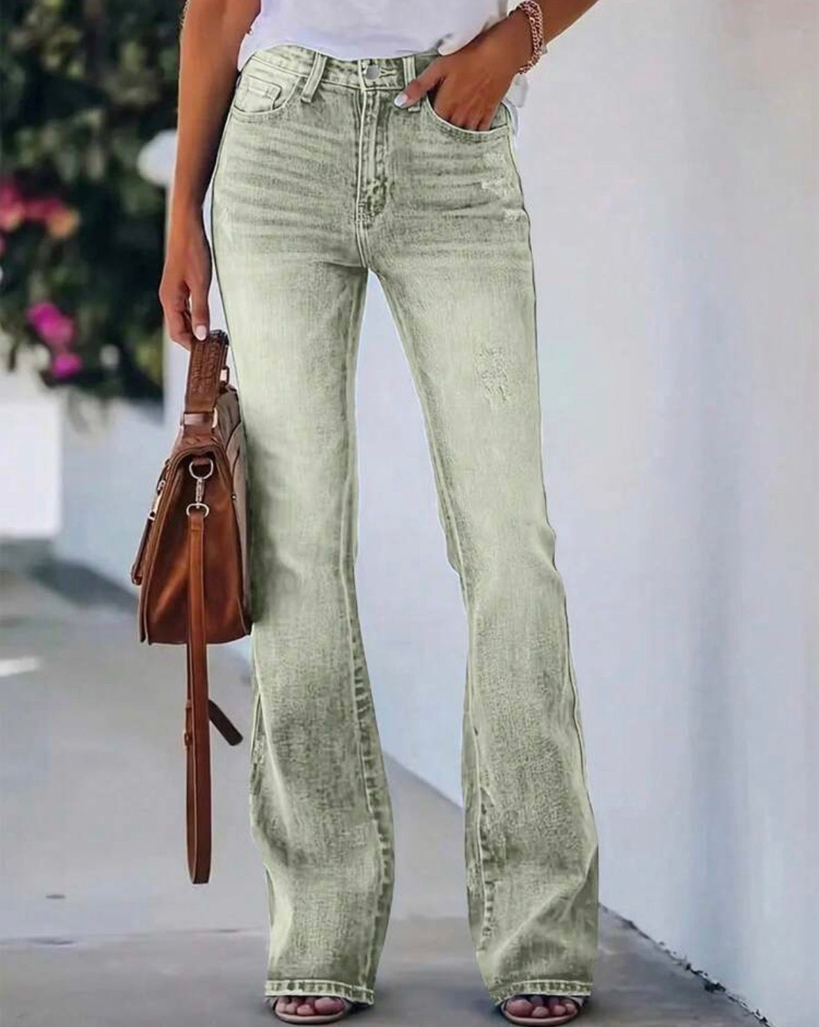 FZ WOmen's Faded Slim Fit Versatile Bootcut Denim Pants