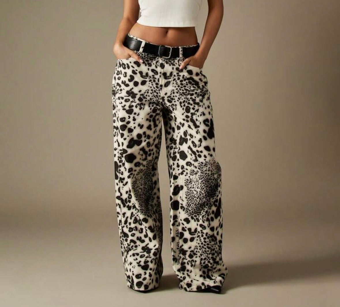 FZ Women's Low Rise Wide Leg Relaxed Fit Pastel Cotton Streetwear Denim Pants