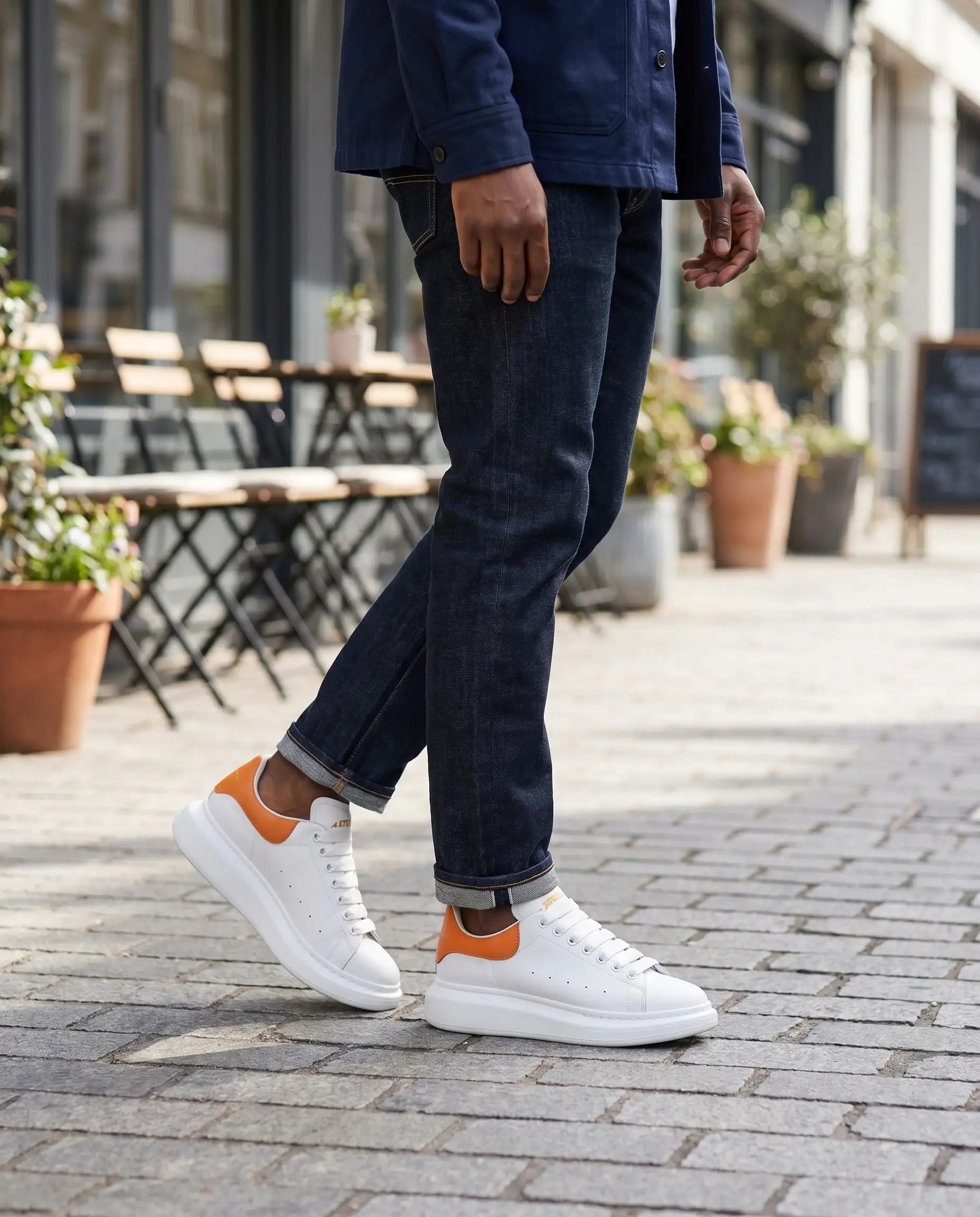 FZ Unisex Non Slip Lace Up Faux Leather Sneakers
