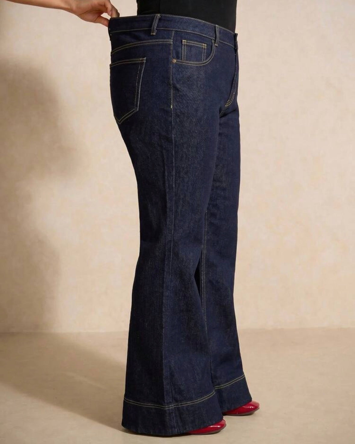 FZ Women's Plus Size High Waisted Wide Leg Streetwear Denim Pants