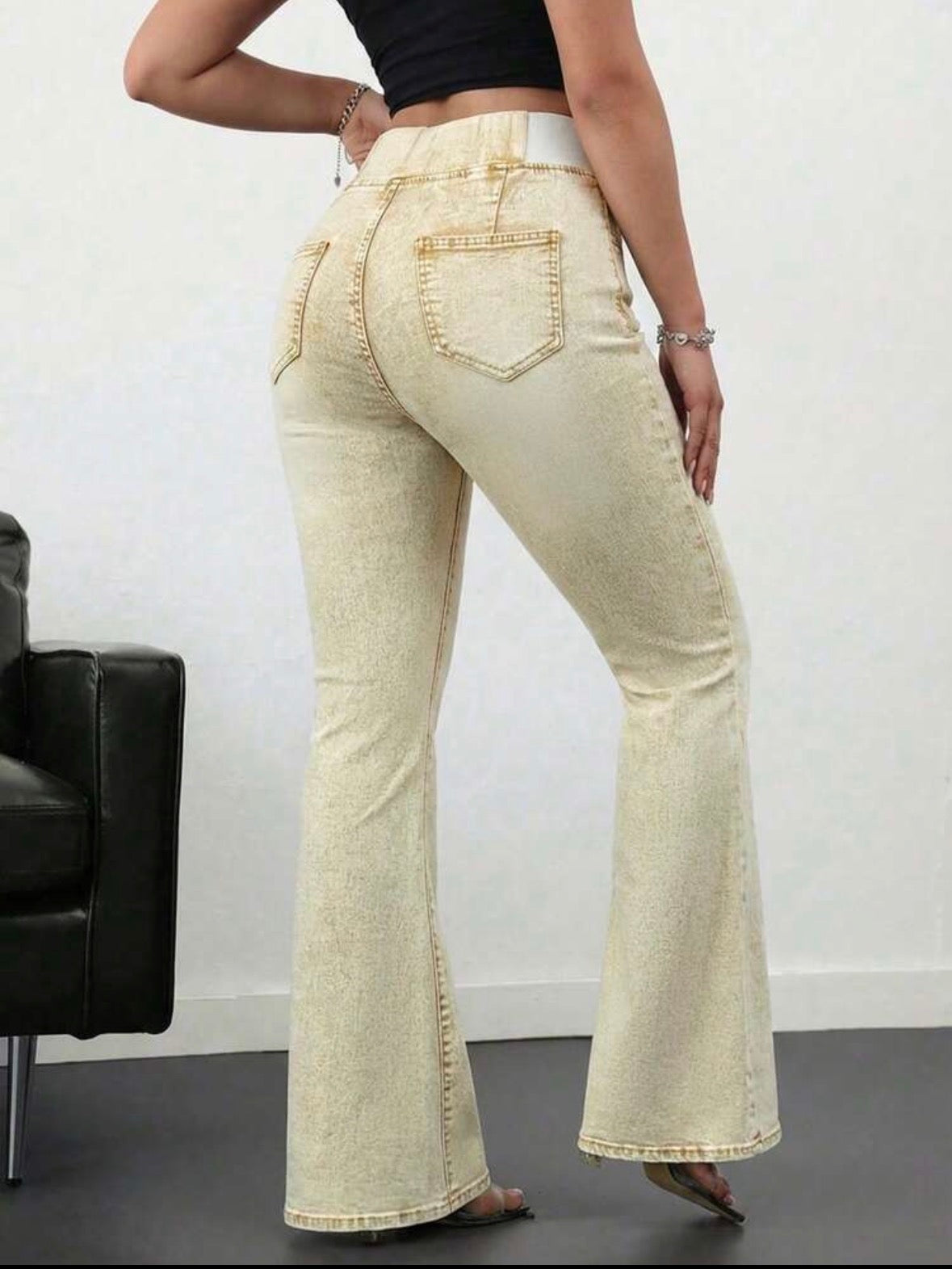 FZ Women's Stretch High Waist Flared Denim Pants