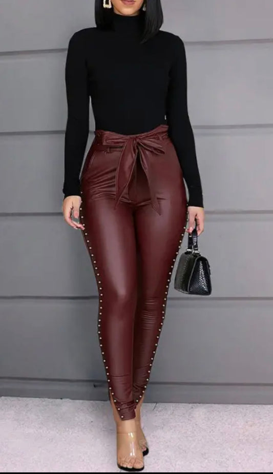 FZ Women's Studded PU Leather Skinny Pants - FZwear
