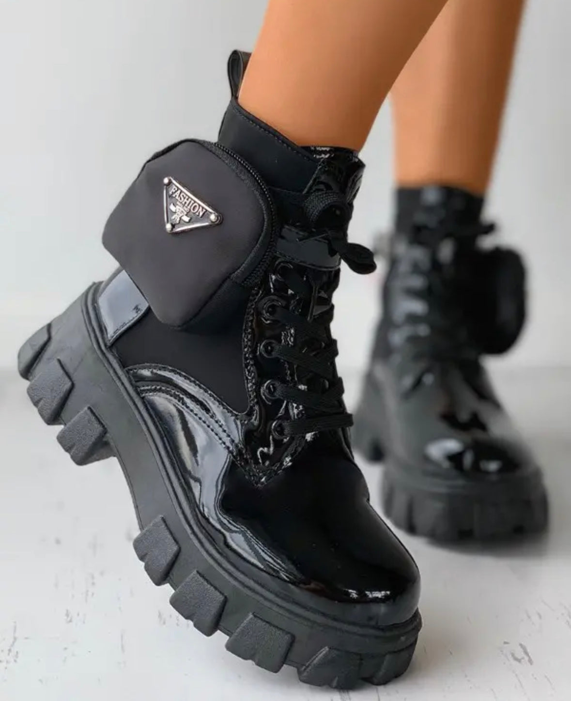 FZ Women's Pocket Design Combat Boots - FZwear