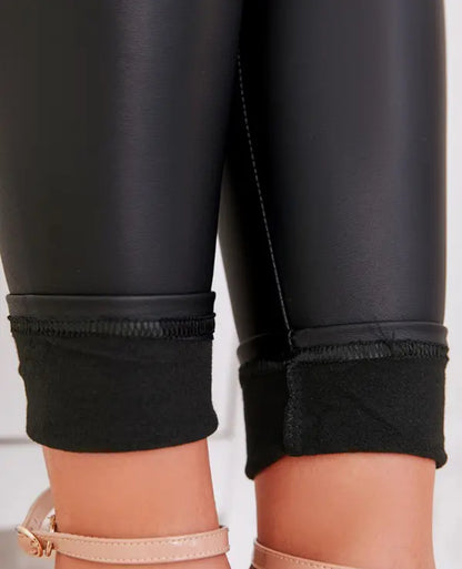 FZ Women's PU Leather Thermal Fleece Lined Leggings - FZwear