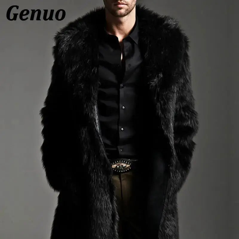 Men Fur Coat Winter Faux Fur Jacket Outwear Men Punk Parka Jackets Winter Warm Long Cardigans Overcoats Streetwear Men Fashion FZwear