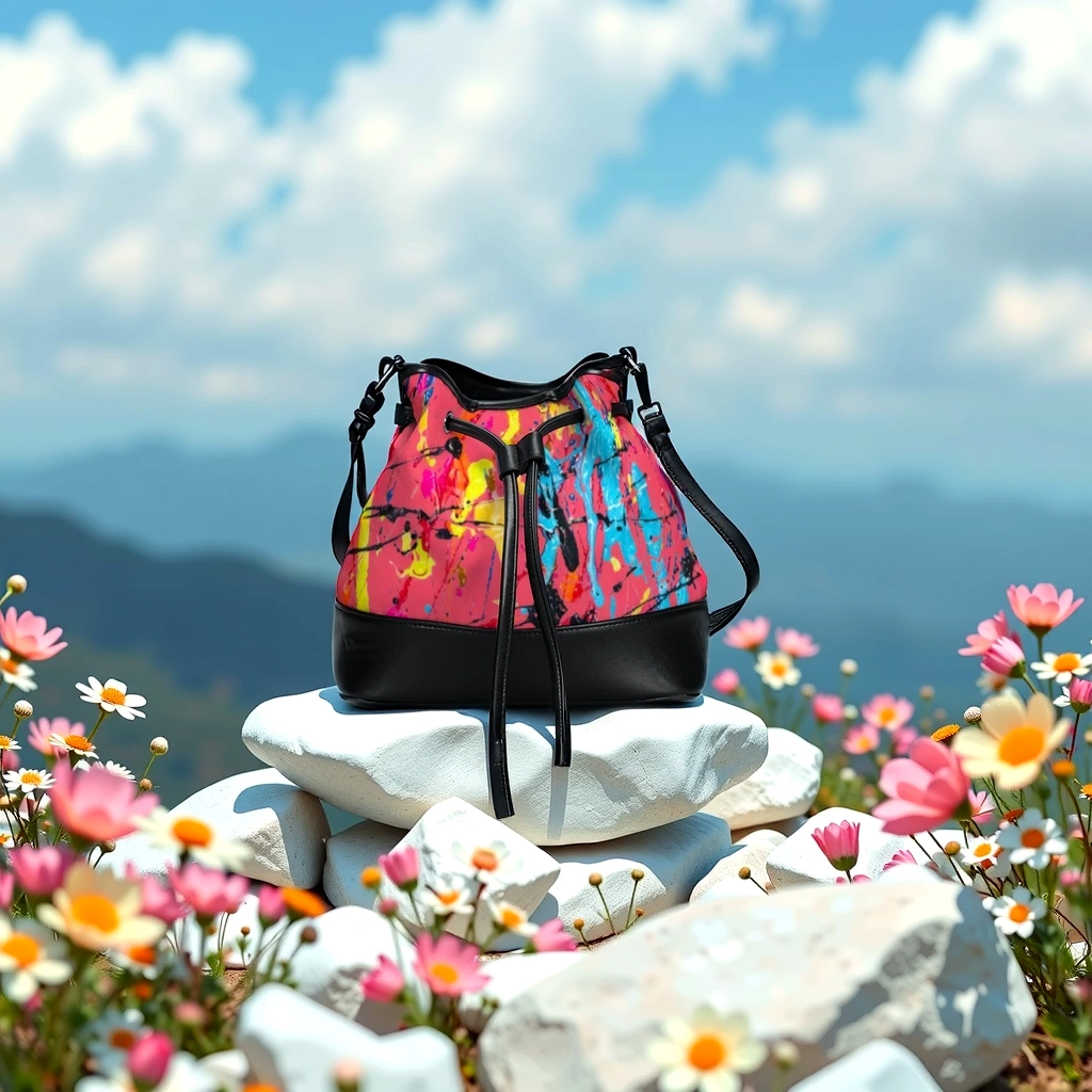 FZ Paint Mini Drawstring Bucket Bag