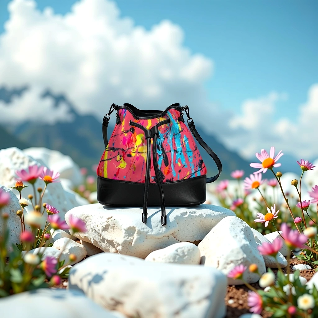 FZ Paint Mini Drawstring Bucket Bag