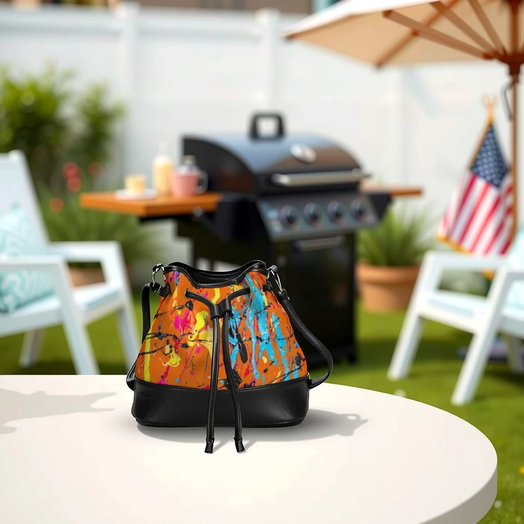 FZ Paint Mini Drawstring Bucket Bag