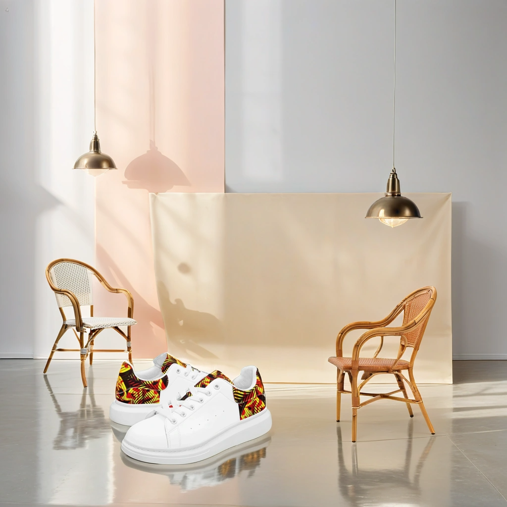 FZ Unisex African Print Leather Oversized Sneakers - FZwear